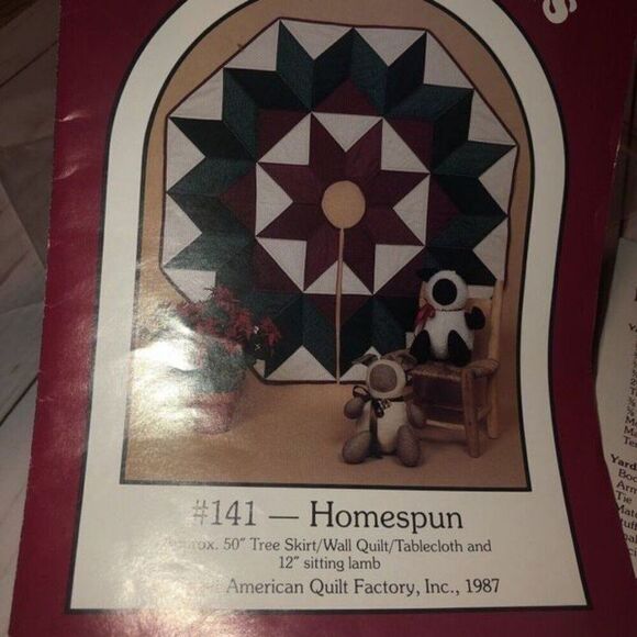 Dream spinners #141 Pattern homespun 50" wall hanging 12" lamb QUILTING Uncut - Picture 4 of 4
